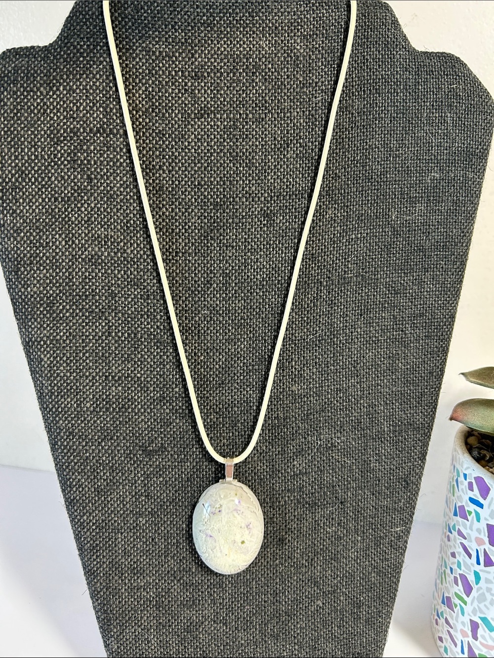 Ivory Oval Pendant Necklace - Women Jewelry